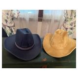 Denim, suede cowboy hats (2)