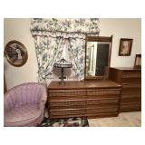 Dresser with attached mirror