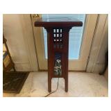 Inlay stained glass lighted plant stand