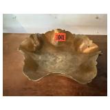 Brass etched scalloped tray