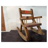Wooden doll rocking chair