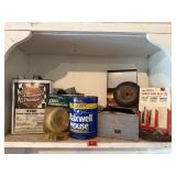 Shop supplies, hardware, work light, trim line,