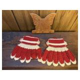 Butterfly wall hanger, crocheted dresses