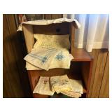 Drawer of linens, embroidered pillowcases