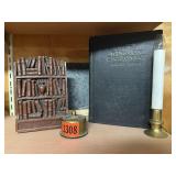 Chalkboard, stamp holder, bookshelf bookend,