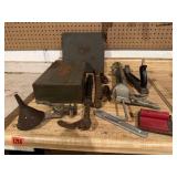 Hardware organizers, funnel, fence puller, caulk