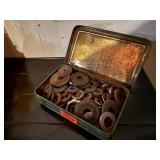 Tin of washers