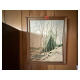 Winter landscape painting