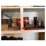 Shelf of hardware, organizers, chain