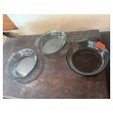 Smoky Pyrex glass dishes (3)