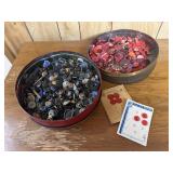 Tins of buttons (2)