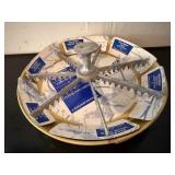 Frankoma pottery pie plate, pie slicer