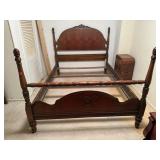 4 post full size bed frame, headboard, footboard
