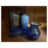 Books, blue vases (2)