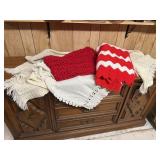 Red & white afghan collection