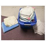 Tote of tablecloths, coverings