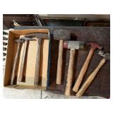 Assorted hammers, ball peen hammers