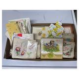 Box of vintage greeting cards
