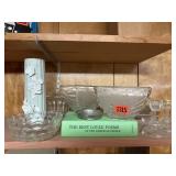 Crystal, glassware, floral vase, candlesticks,