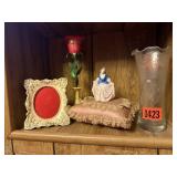 Shabby chic decor, framed, rose trinket box,