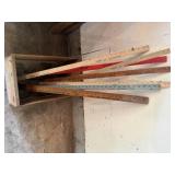 Wooden crate of yardsticks
