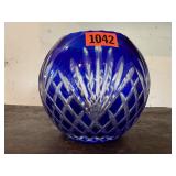 Godinger cobalt crystal globe vase