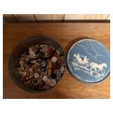 Tin of buttons
