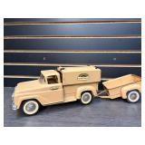 Brown Tonka sportsman truck with trailer