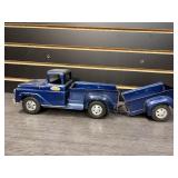Navy Tonka truck with trailer