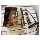 Grease gun, cotter pins, fuel regulator, metal