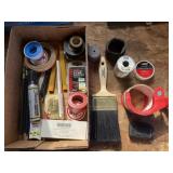 Shop supplies, adhesives, paintbrush, wire,