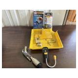Headlight adjuster, windshield kit, locks