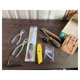 Hand tools, pliers, box cutter, screwdrivers