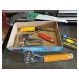 Staplers, folding saw, hand saw, box cutter