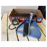 Zip ties, hand broom, dustpan, tape measure