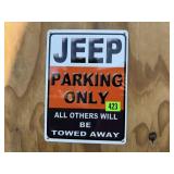JEEP Parking Only metal sign