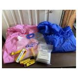 Ponchos, emergency thermal blankets, compass