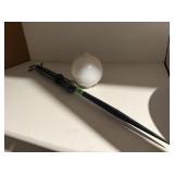 Lightning rod, milk glass globe