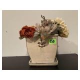 Flower pot, silk bouquets
