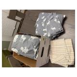 Assorted queen size bed sheets, pillowcases