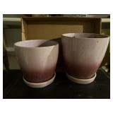 Dusty pink hombre flower pots (2)