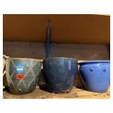 Blue flower pots (3)
