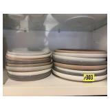 Neutral colored stoneware plates