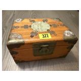 Asian trinket box, contents included