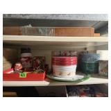 Holiday decorations, tins, ornaments