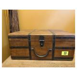 Wooden storage trunk
