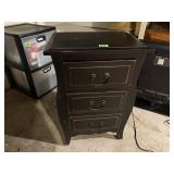 Black 3 drawer nightstand