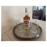 Cocktail lot, rocks glasses, serving plate,