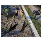 Metal flower garden stakes (2)