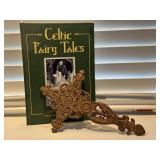 Celtic Fairy Tales book, metal cross